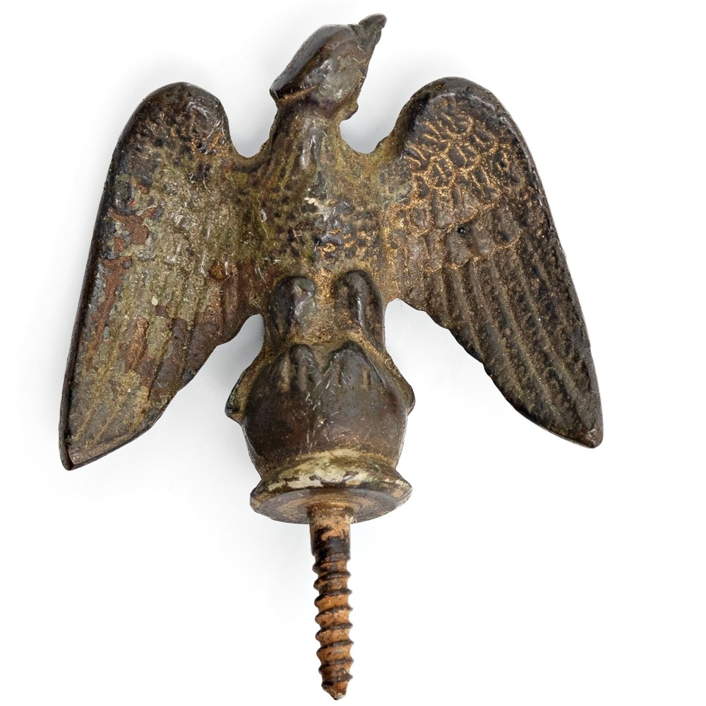 Vintage Rustic Cast Metal American Eagle Flagpole Topper Finial